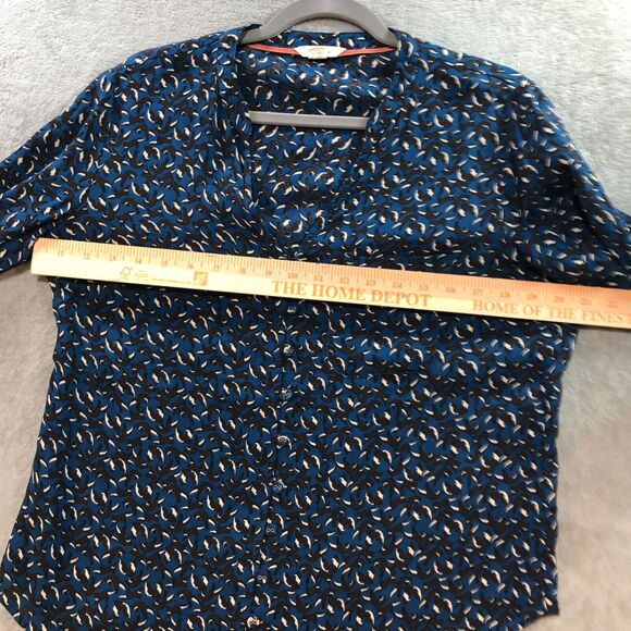 White Stuff Teal Brown Fox Pattern Women's Top‎ Blouse Size UK 8 Boho - Picture 5 of 7